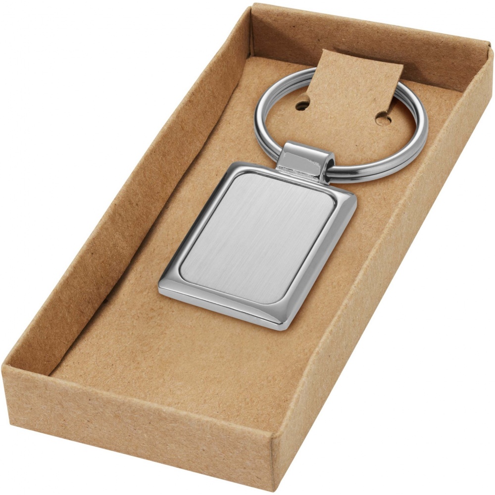 Logo trade advertising products picture of: Sergio rectangular metal keychain