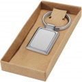 Sergio rectangular metal keychain, Silver