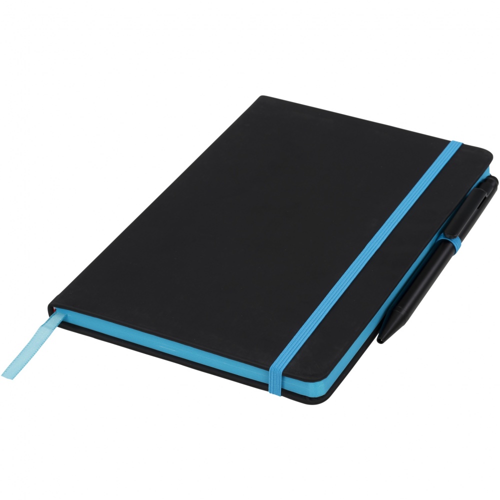 Logo trade business gift photo of: Noir Edge medium notebook