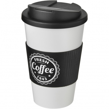 Logo trade business gifts image of: Americano® 350 ml tumbler with grip & spill-proof lid