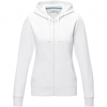 Logo trade corporate gifts image of: Ruby women’s organic recycled full zip hoodie