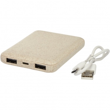 Logo trade advertising products picture of: Asama 5000 mAh wheat straw power bank