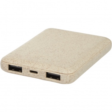 Logo trade promotional merchandise image of: Asama 5000 mAh wheat straw power bank