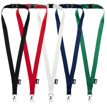 Logo trade promotional merchandise image of: Tom recycled PET lanyard with breakaway closure