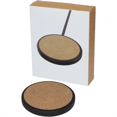 Logo trade promotional merchandise picture of: Kivi 10W limestone/cork wireless charging pad