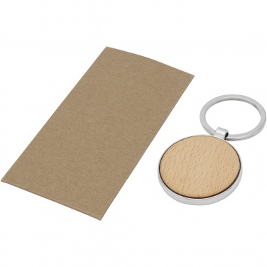 Logo trade promotional items image of: Moreno beech wood round keychain