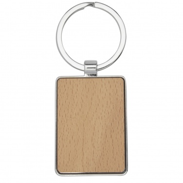 Logo trade promotional giveaway photo of: Mauro beech wood rectangular keychain