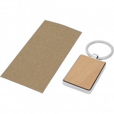 Logotrade promotional gift picture of: Mauro beech wood rectangular keychain