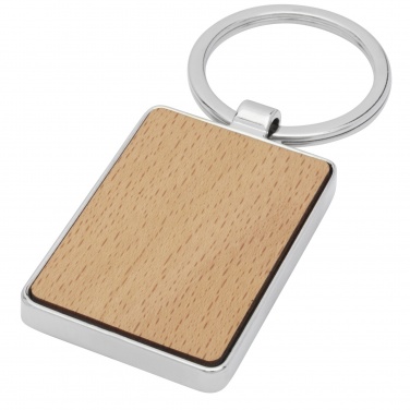 Logo trade promotional giveaways image of: Mauro beech wood rectangular keychain