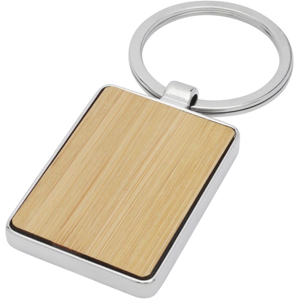 Logo trade business gift photo of: Neta bamboo rectangular keychain