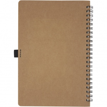 Logo trade promotional giveaway photo of: Cobble A5 wire-o recycled cardboard notebook with stone paper