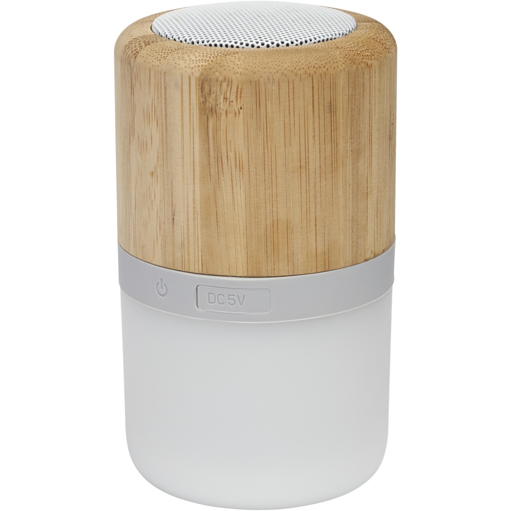 Logo trade promotional products image of: Aurea bamboo Bluetooth® speaker with light 