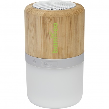 Logo trade promotional product photo of: Aurea bamboo Bluetooth® speaker with light 