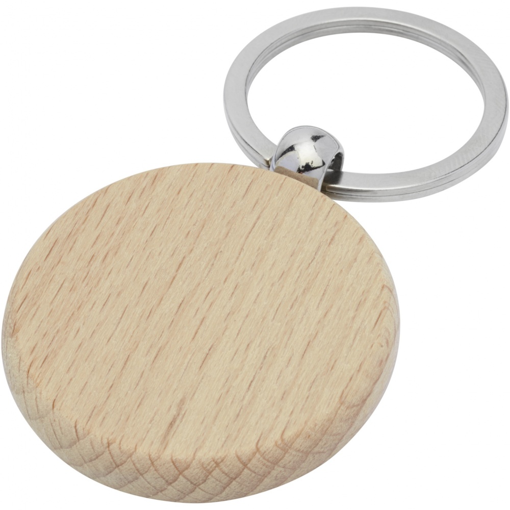 Logo trade advertising products picture of: Giovanni beech wood round keychain