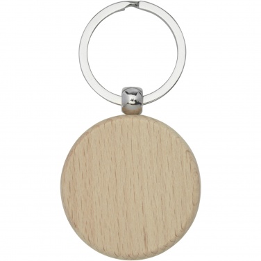 Logo trade advertising product photo of: Giovanni beech wood round keychain