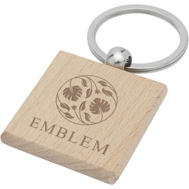 Logo trade promotional giveaways image of: Gioia beech wood squared keychain