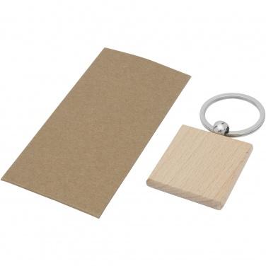 Logo trade promotional giveaway photo of: Gioia beech wood squared keychain