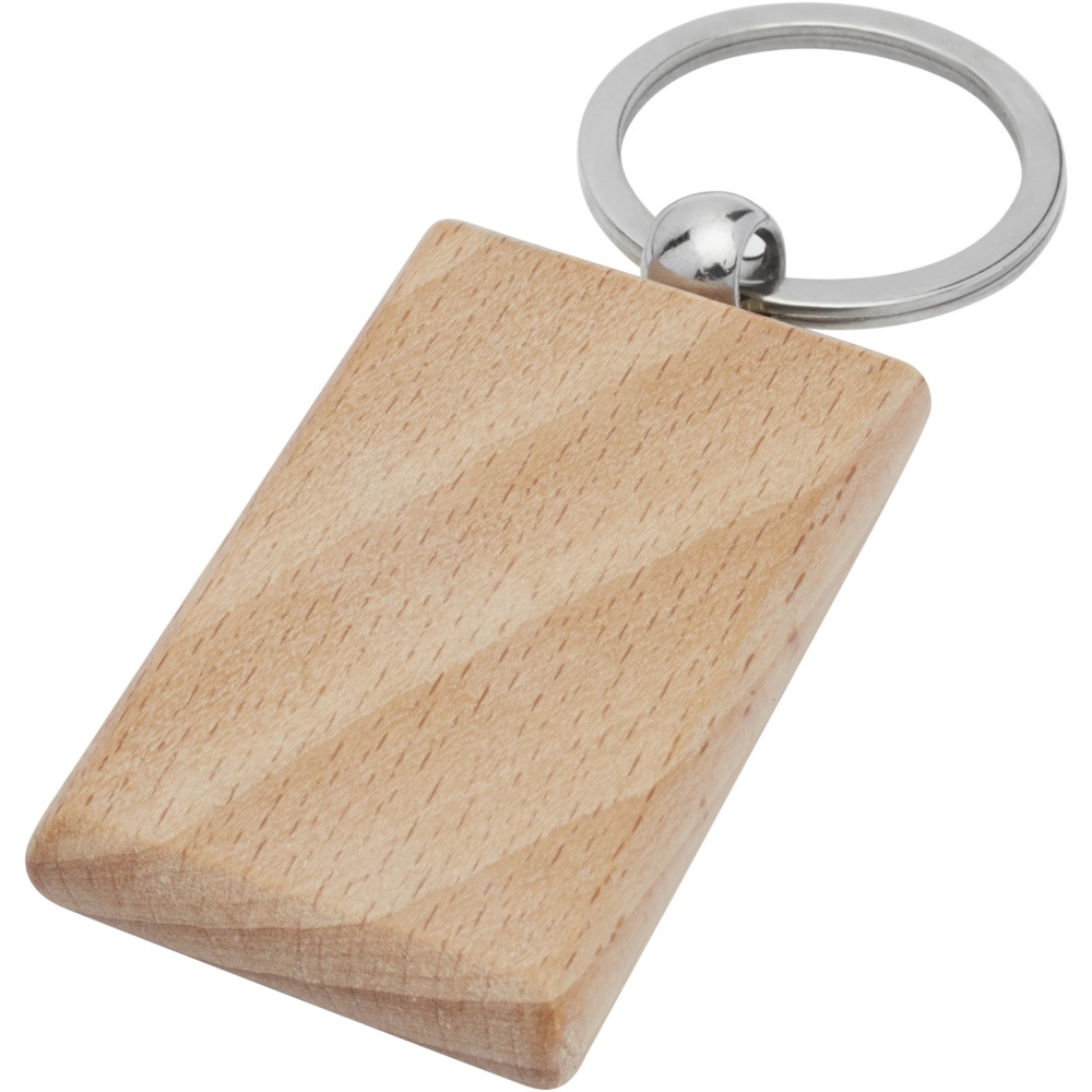 Logo trade corporate gifts picture of: Gian beech wood rectangular keychain