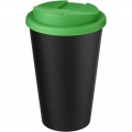 Americano® Eco 350 ml recycled tumbler with spill-proof lid, Green / Solid black