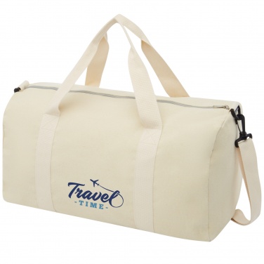 Logotrade promotional merchandise image of: Pheebs 450 g/m² recycled cotton and polyester duffel bag 24L