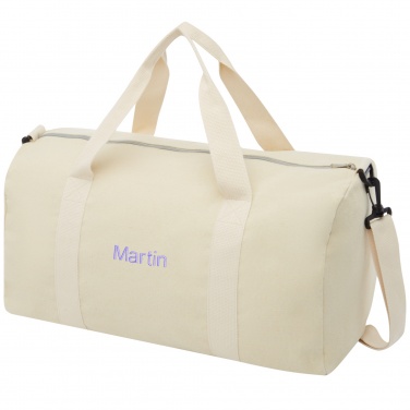 Logotrade promotional item picture of: Pheebs 450 g/m² recycled cotton and polyester duffel bag 24L