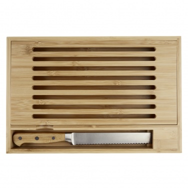 Logo trade promotional giveaways image of: Pao bamboo cutting board with knife