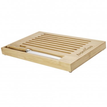 Logo trade promotional item photo of: Pao bamboo cutting board with knife