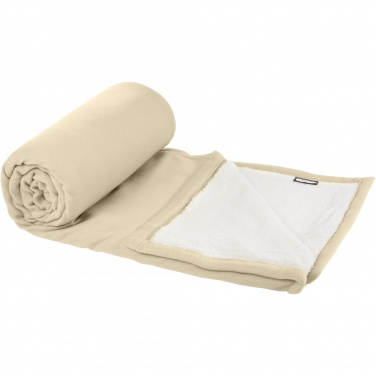 Logotrade corporate gift image of: Marigold GRS certified RPET polar fleece and sherpa blanket