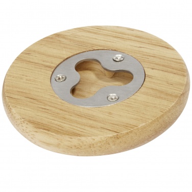 Logo trade promotional merchandise image of: Scoll wooden coaster with bottle opener