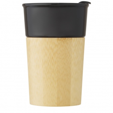 Logo trade promotional giveaways image of: Pereira 320 ml porcelain mug with bamboo outer wall