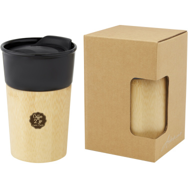 Logotrade promotional products photo of: Pereira 320 ml porcelain mug with bamboo outer wall