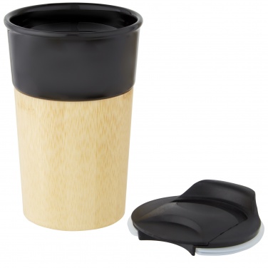 Logo trade promotional merchandise picture of: Pereira 320 ml porcelain mug with bamboo outer wall