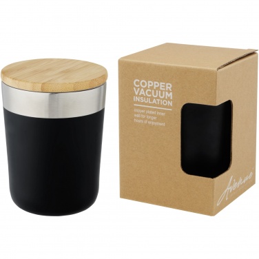 Logo trade corporate gifts picture of: Lagan 300 ml stainless steel tumbler with bamboo lid