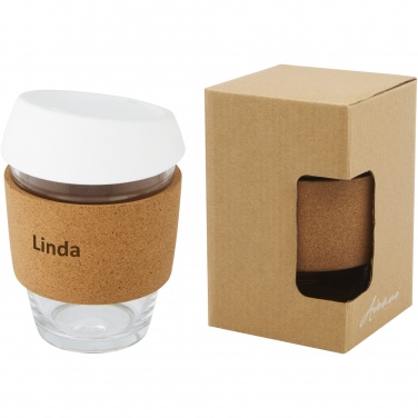 Logo trade promotional merchandise picture of: Lidan 360 ml borosilicate glass tumbler with silicone lid