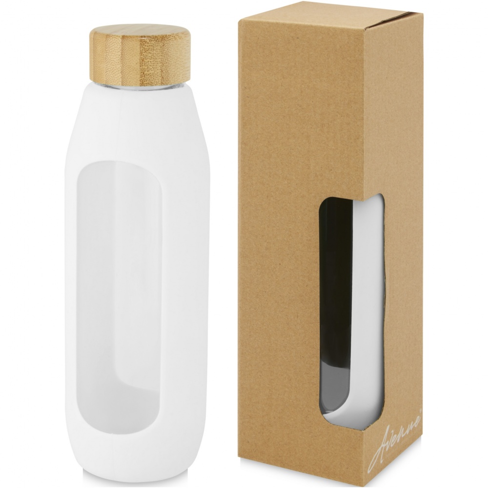 Logotrade corporate gift image of: Tidan 600 ml borosilicate glass bottle with silicone grip