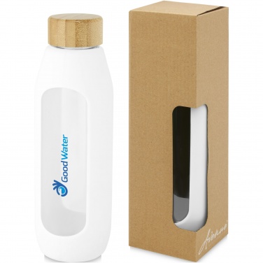 Logo trade promotional giveaways image of: Tidan 600 ml borosilicate glass bottle with silicone grip