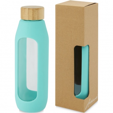 Logo trade promotional giveaway photo of: Tidan 600 ml borosilicate glass bottle with silicone grip