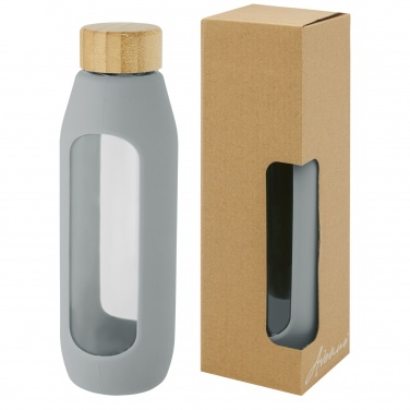 Logotrade promotional gift image of: Tidan 600 ml borosilicate glass bottle with silicone grip