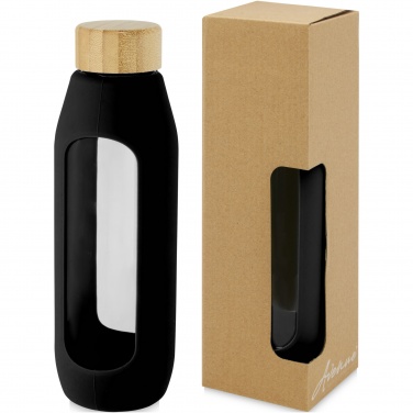 Logo trade promotional item photo of: Tidan 600 ml borosilicate glass bottle with silicone grip