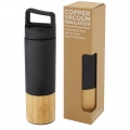 Torne 540 ml  stainless steel bottle with bamboo outer wall, Solid black