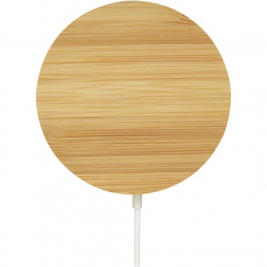 Logotrade promotional merchandise photo of: Atra 10W bamboo magnetic wireless charging pad