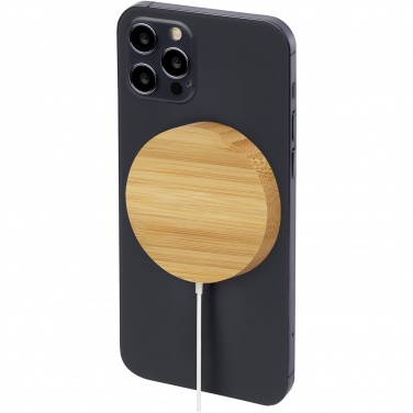 Logotrade corporate gift picture of: Atra 10W bamboo magnetic wireless charging pad