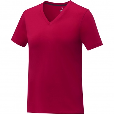 Logo trade promotional giveaway photo of: Somoto short sleeve women's V-neck t-shirt 