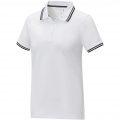 Amarago short sleeve women's tipping polo, White