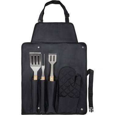 Logo trade promotional items image of: Gril 3-piece BBQ tools set and glove 