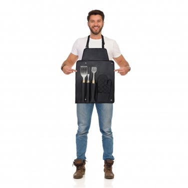 Logo trade promotional item photo of: Gril 3-piece BBQ tools set and glove 