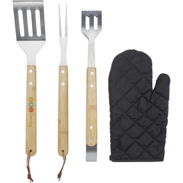 Logotrade promotional gift picture of: Gril 3-piece BBQ tools set and glove 