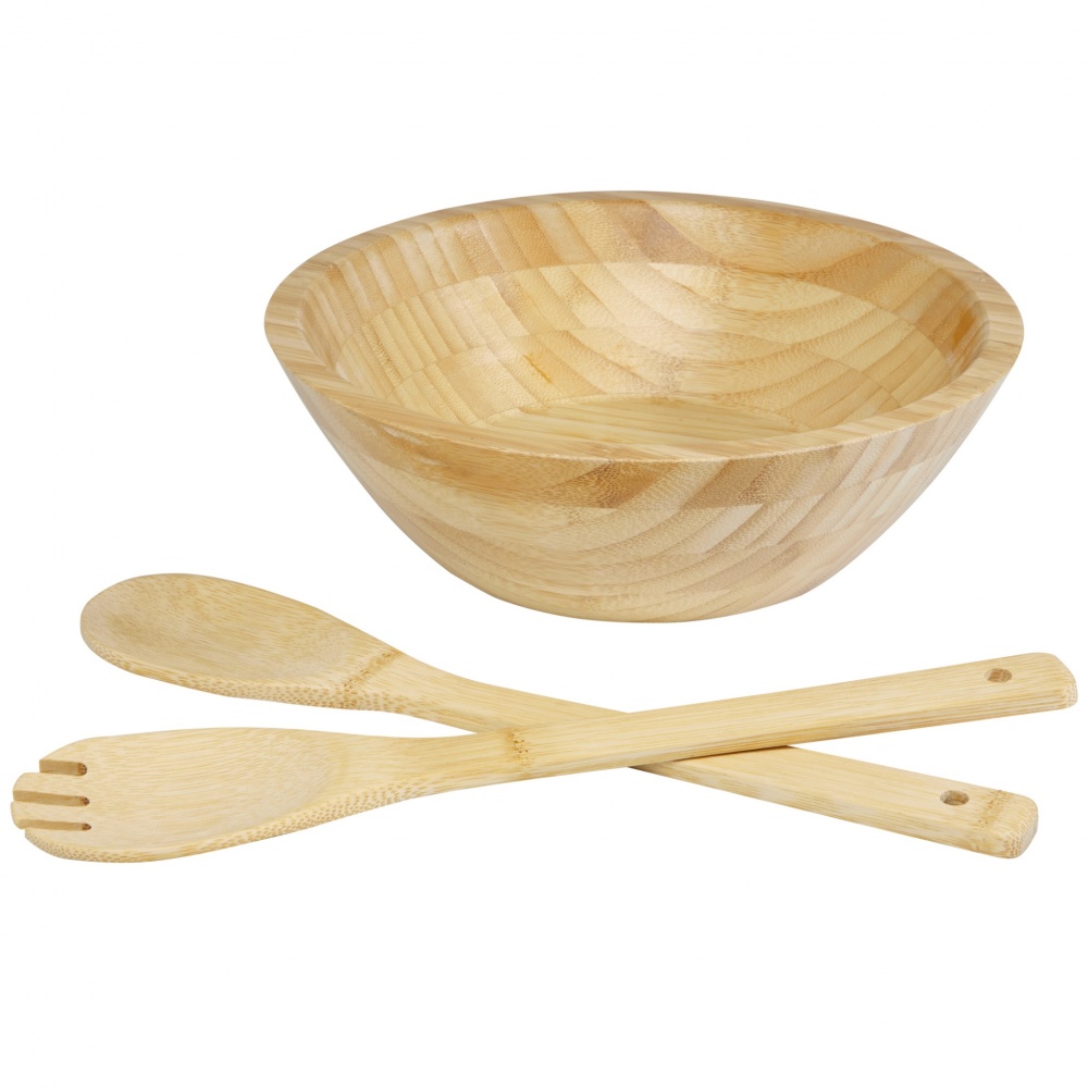 Logo trade promotional merchandise photo of: Argulls bamboo salad bowl and tools