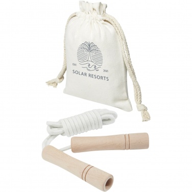 Logo trade promotional merchandise photo of: Denise wooden skipping rope in cotton pouch