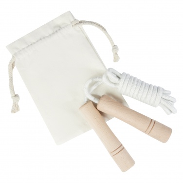 Logotrade promotional product picture of: Denise wooden skipping rope in cotton pouch